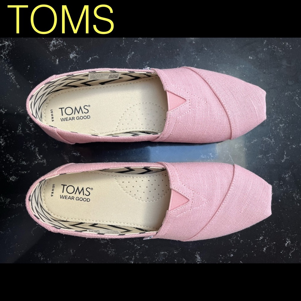 TOMS Women’s Alpargatas, New in box, Pink Quartz Heritage, size 8.5
